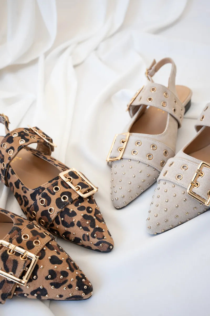 Babouche Slingback Soya Camel Leopard