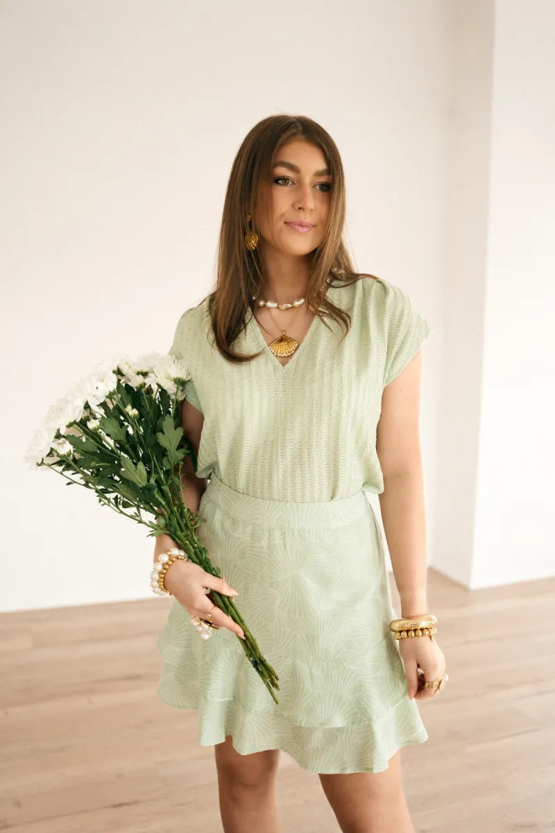 Lofty Manner Skirt Marao Mint Offwhite