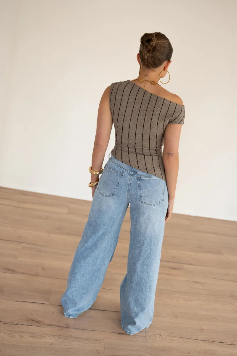 Loewi Stripe Top Taupe^