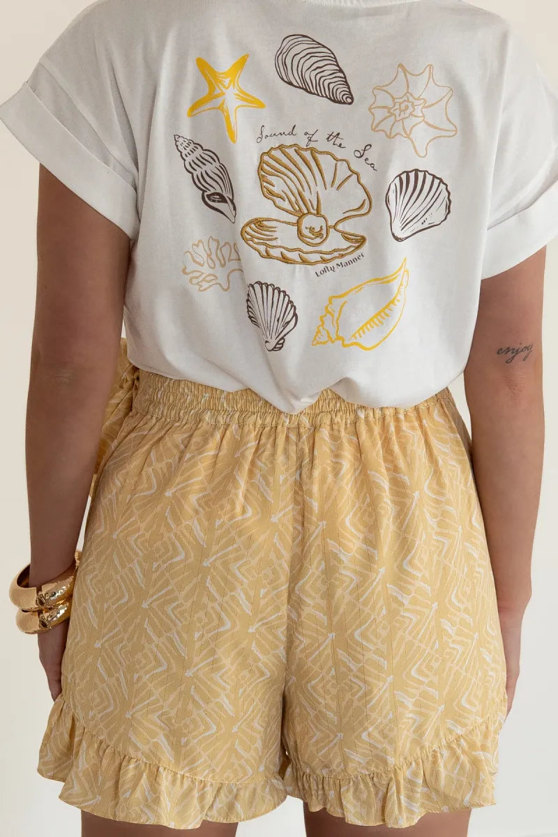 Lofty Manner Short Jazzy Pyramid Gold Print