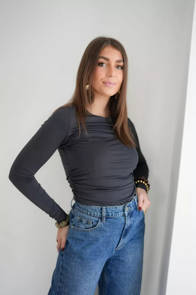 Lofty Manner Top Celine Dark Grey