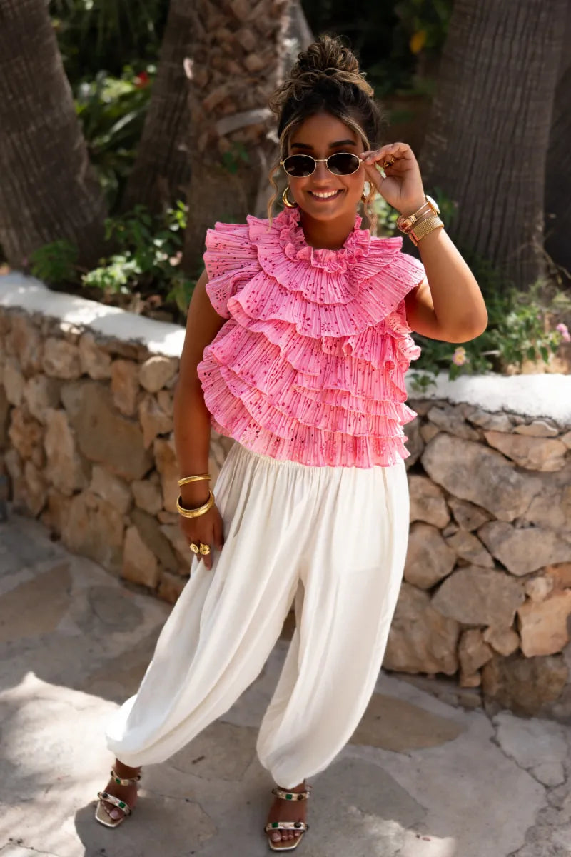  Fe Rouche Top Pink ^