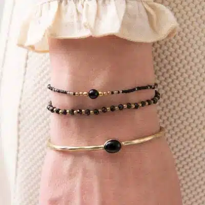 A Beautiful Story Iris Card Black Onyx GC Bracelet - Afbeelding 2