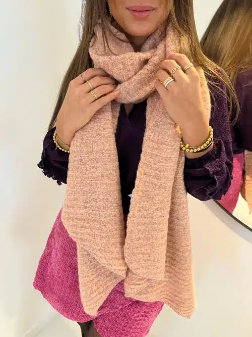 Cosy Scarf Structured Soft Pink