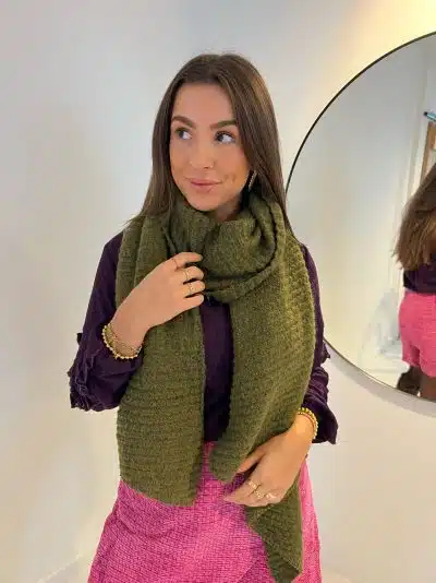 Cosy Scarf Structured Khaki - Afbeelding 2