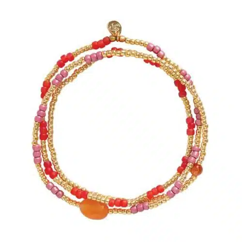 A Beautiful Story Energetic Carneool Goudkleurige Armband