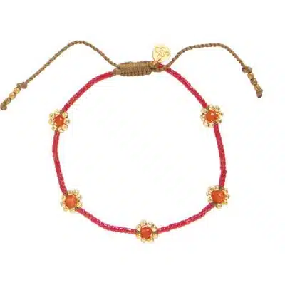 A Beautiful Story Botanic Carneool Goudkleurige Armband