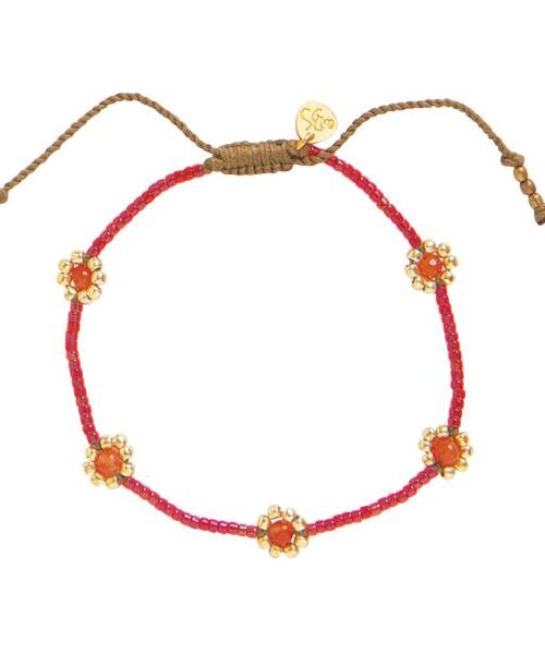 A Beautiful Story Botanic Carneool Goudkleurige Armband