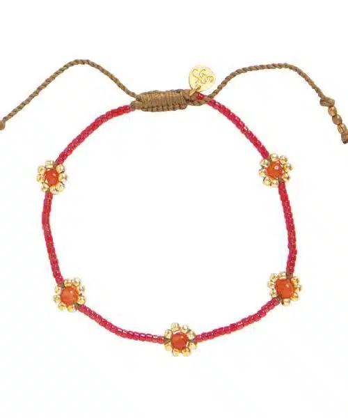 A Beautiful Story Botanic Carneool Goudkleurige Armband