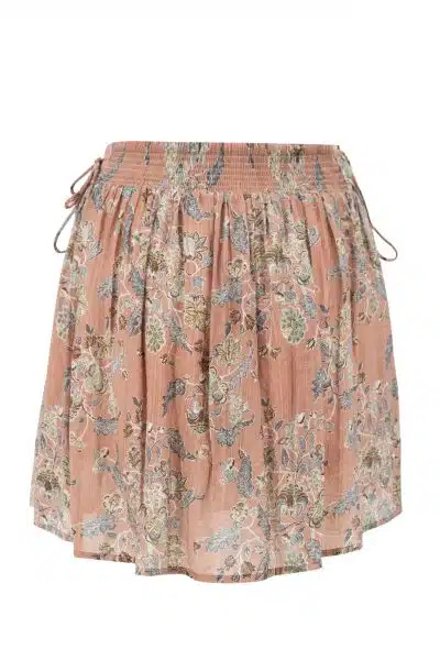 Moost & The Muse Flora Printed Skirt Multi Color Old Rose - Afbeelding 6