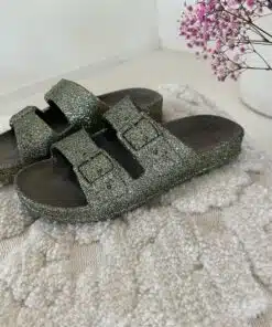 Glitter Slipper Dark Khaki