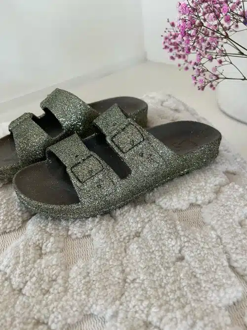 Glitter Slipper Dark Khaki