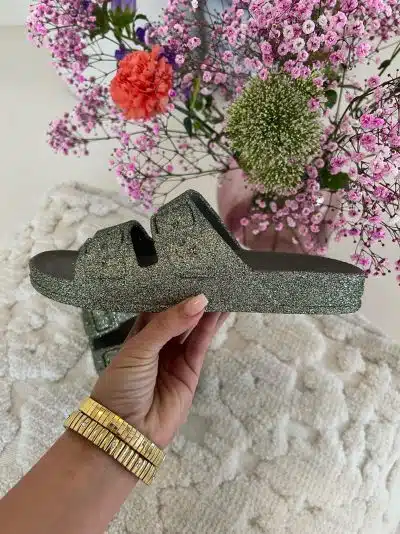 Glitter Slipper Dark Khaki - Afbeelding 2