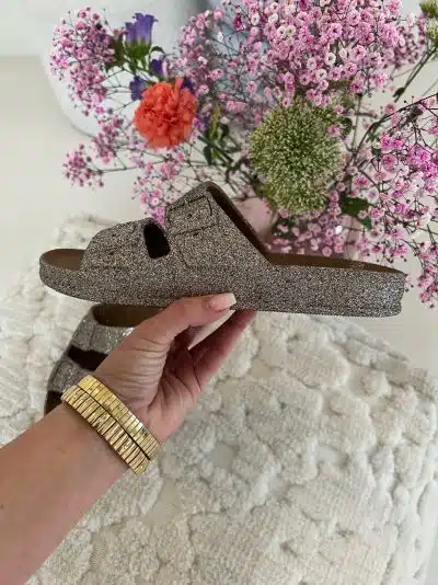 Glitter Slipper Camel Multico - Afbeelding 2