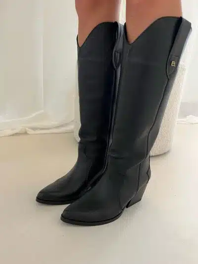 Babouche Florine-1 Cowboy Boot Black - Afbeelding 2