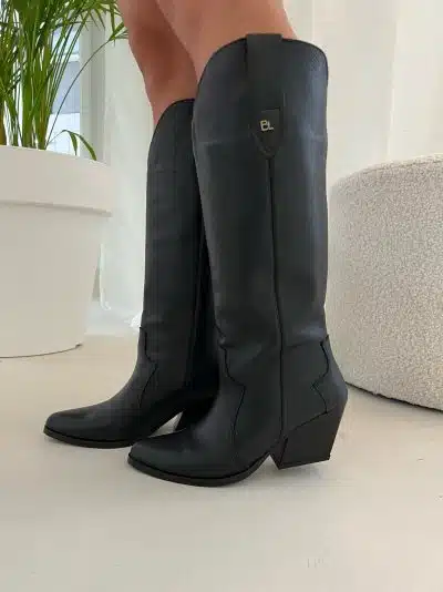 Babouche Florine-1 Cowboy Boot Black - Afbeelding 3
