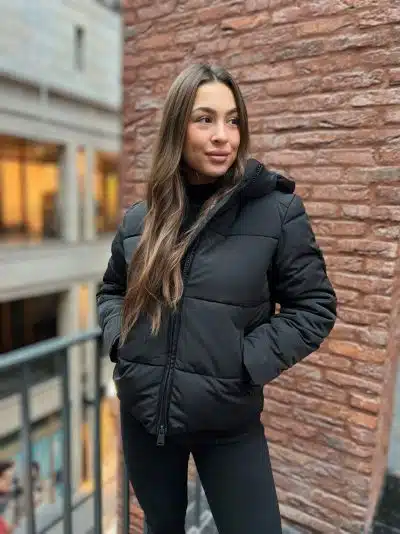 Short Puffer Coat Black