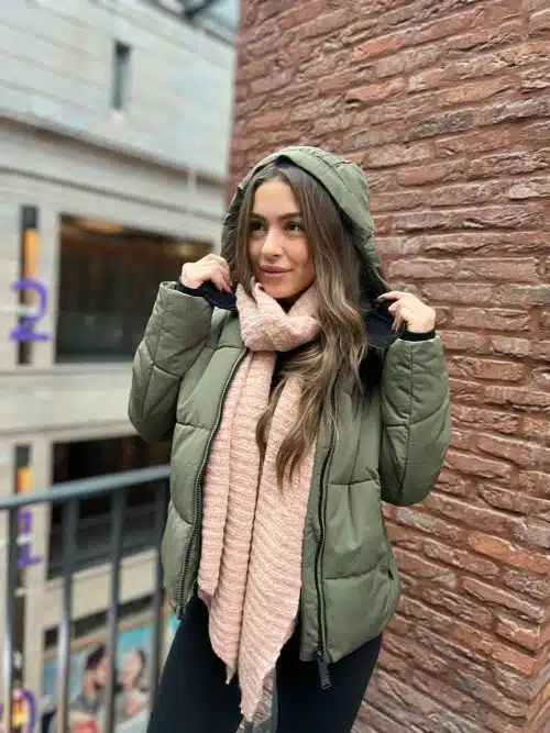 Short Puffer Coat Khaki