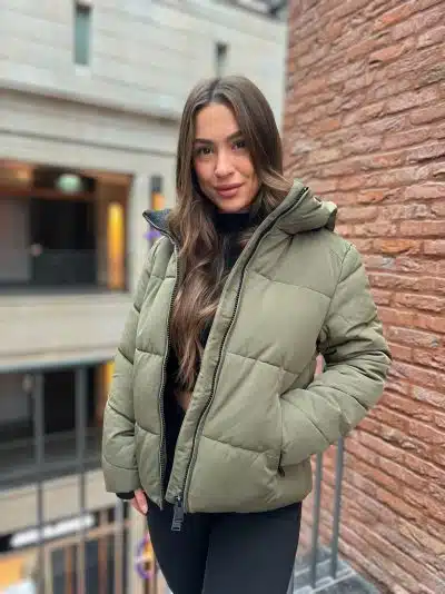 Short Puffer Coat Khaki - Afbeelding 4