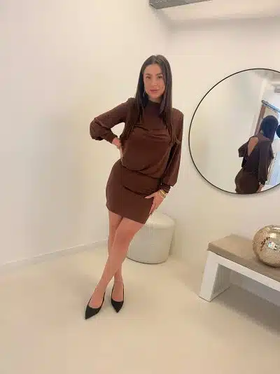Luna Dress Brown - Afbeelding 3