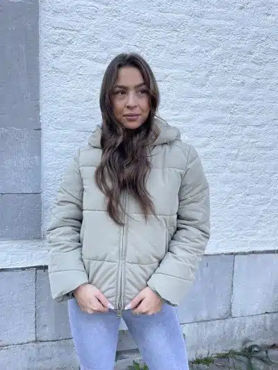 Short Puffer Coat Soft Green - Afbeelding 5