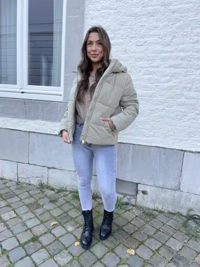 Short Puffer Coat Soft Green - Afbeelding 4