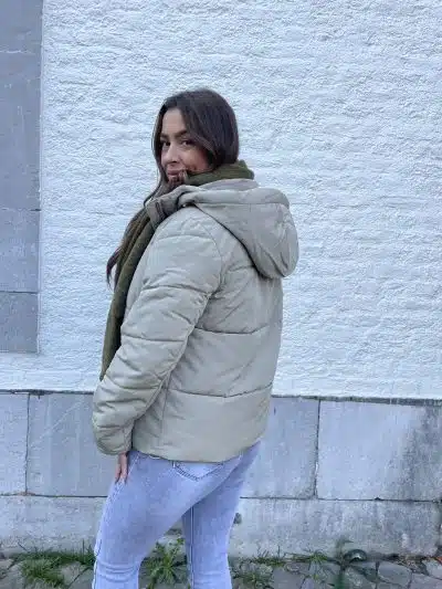 Short Puffer Coat Soft Green - Afbeelding 2