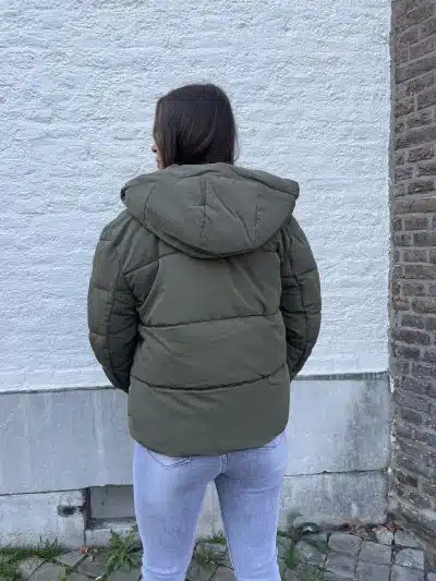 Short Puffer Coat Khaki - Afbeelding 6