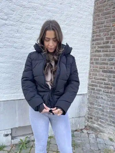Short Puffer Coat Black - Afbeelding 3