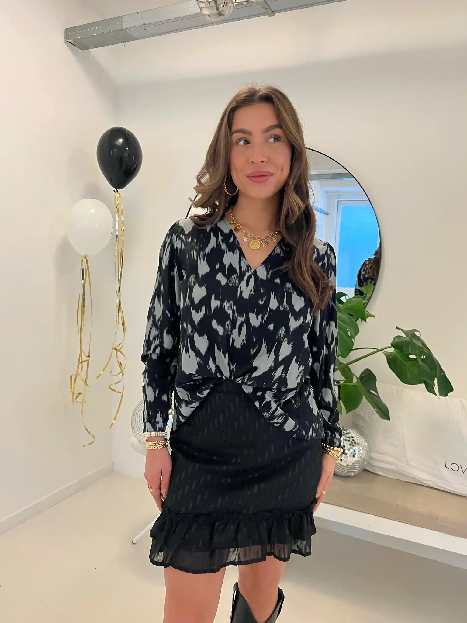 Lofty Manner Blouse Lau Frosty Grey Print - Afbeelding 2