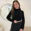 Gaelle Pailletten Top Black