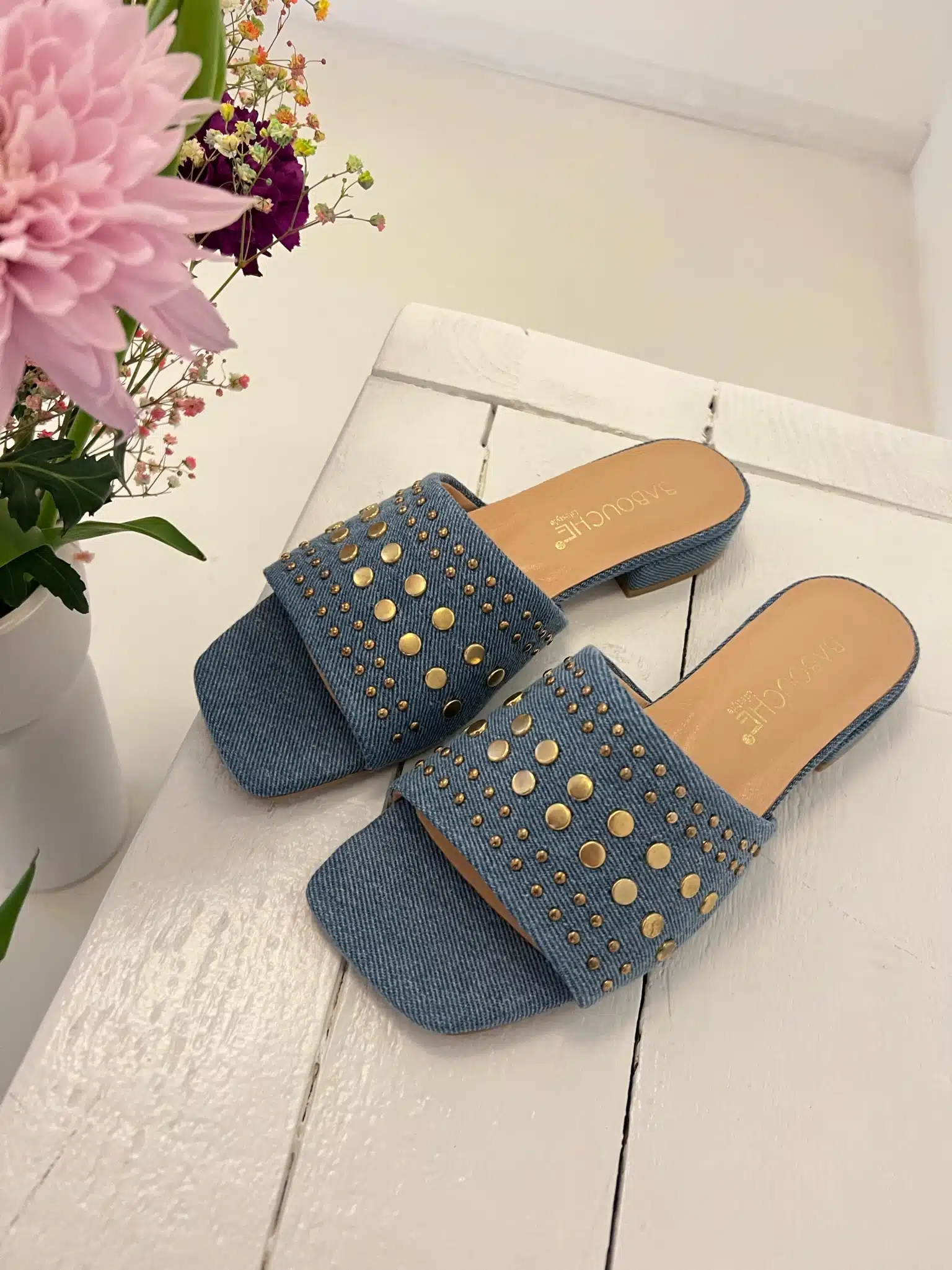 Babouche Sandal Light Blue G-Selina-33