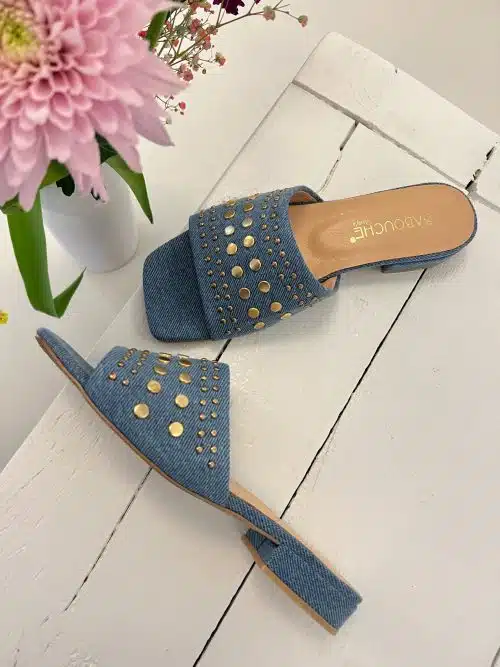 Alternative view of Babouche Sandal Light Blue G-Selina-33