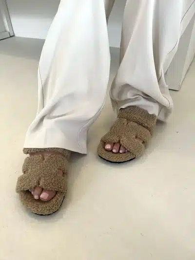Inspired Teddy Slippers Dark Taupe - Afbeelding 2