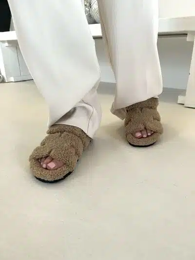 Inspired Teddy Slippers Dark Taupe
