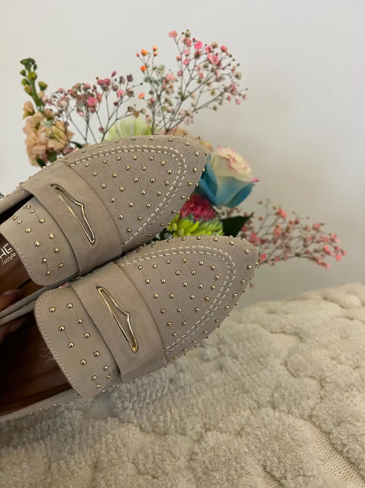 Babouche Loafer Studs Beige G-Maya-2