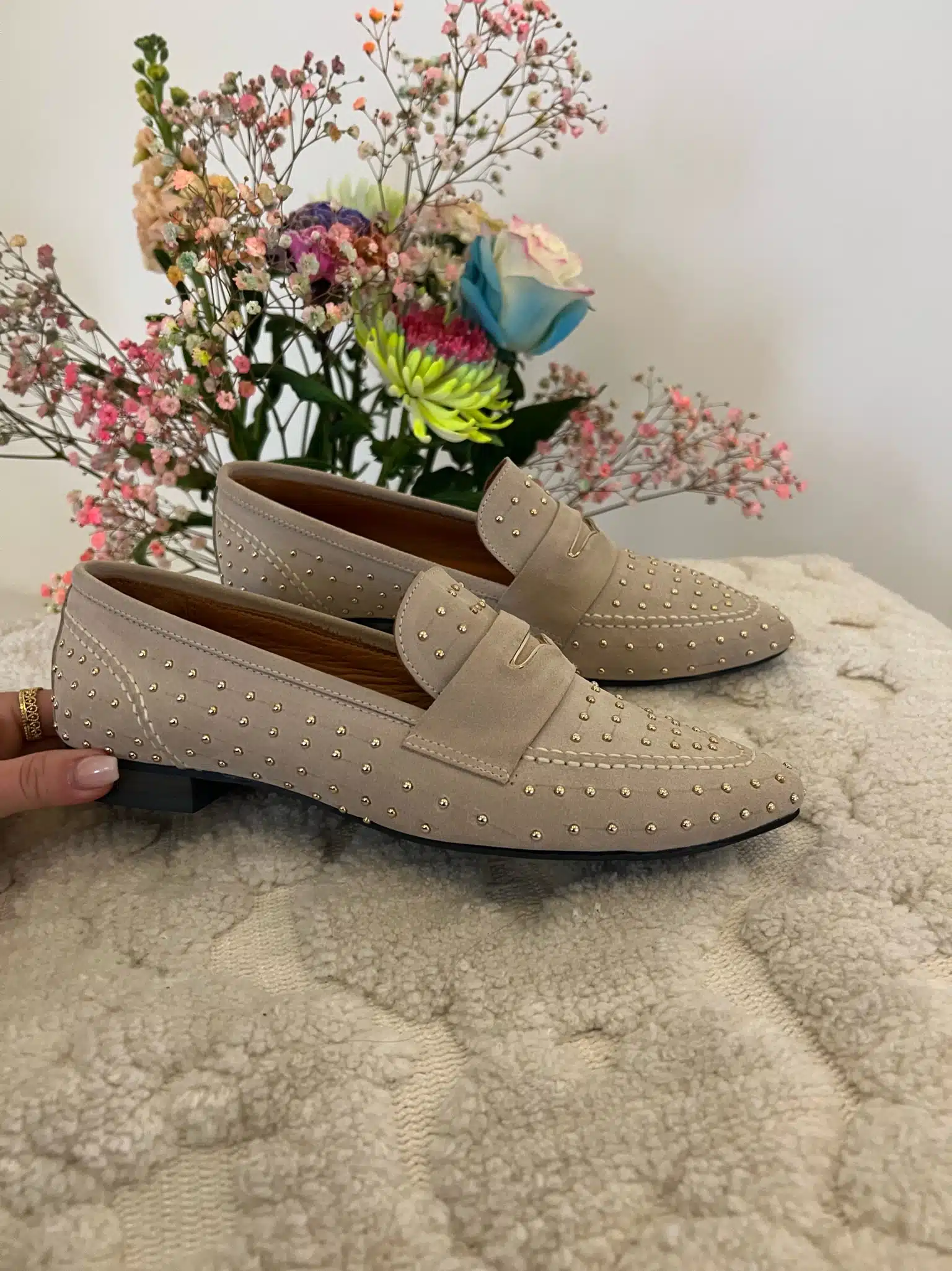 Babouche Loafer Studs Beige G-Maya-2 - Afbeelding 5
