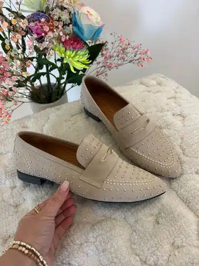 Babouche Loafer Studs Beige G-Maya-2 - Afbeelding 4