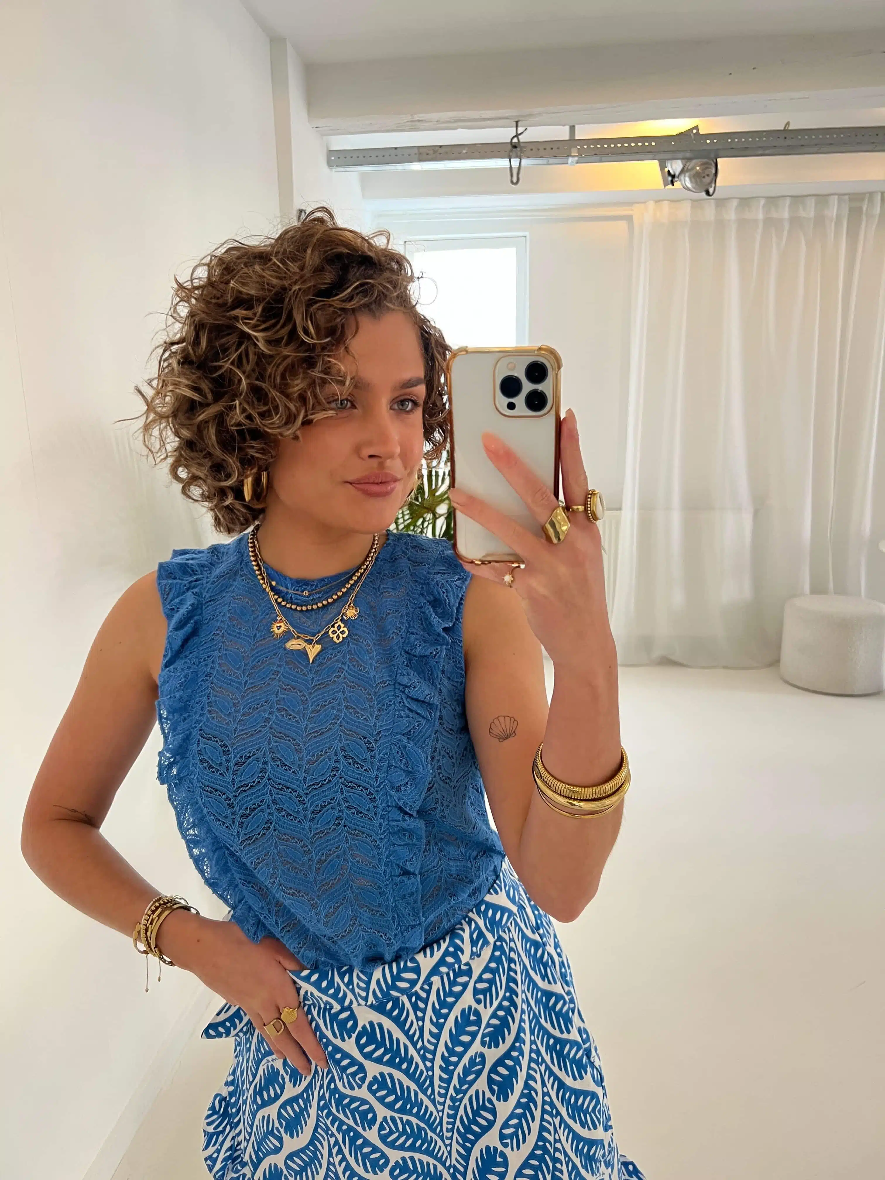 Lofty Manner Top Natalia Blue