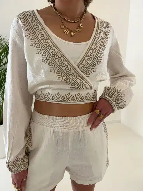Alternative view of Wrap Top Adri Scorva White