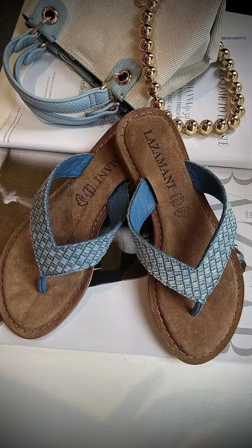 Lazamani Toe Slipper Denim 75481