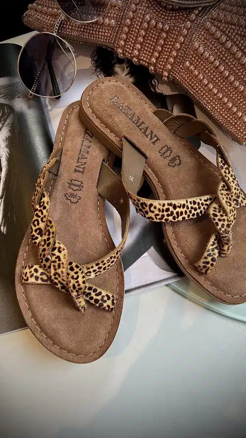 Lazamani Toe Slipper Leopard 75283