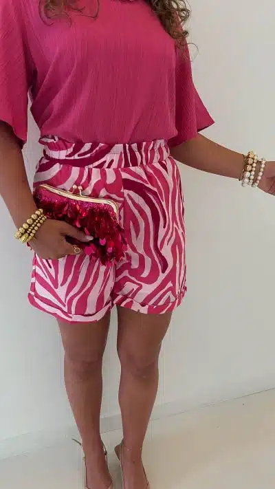 Lofty Manner Short Sade Logo Zebra Print