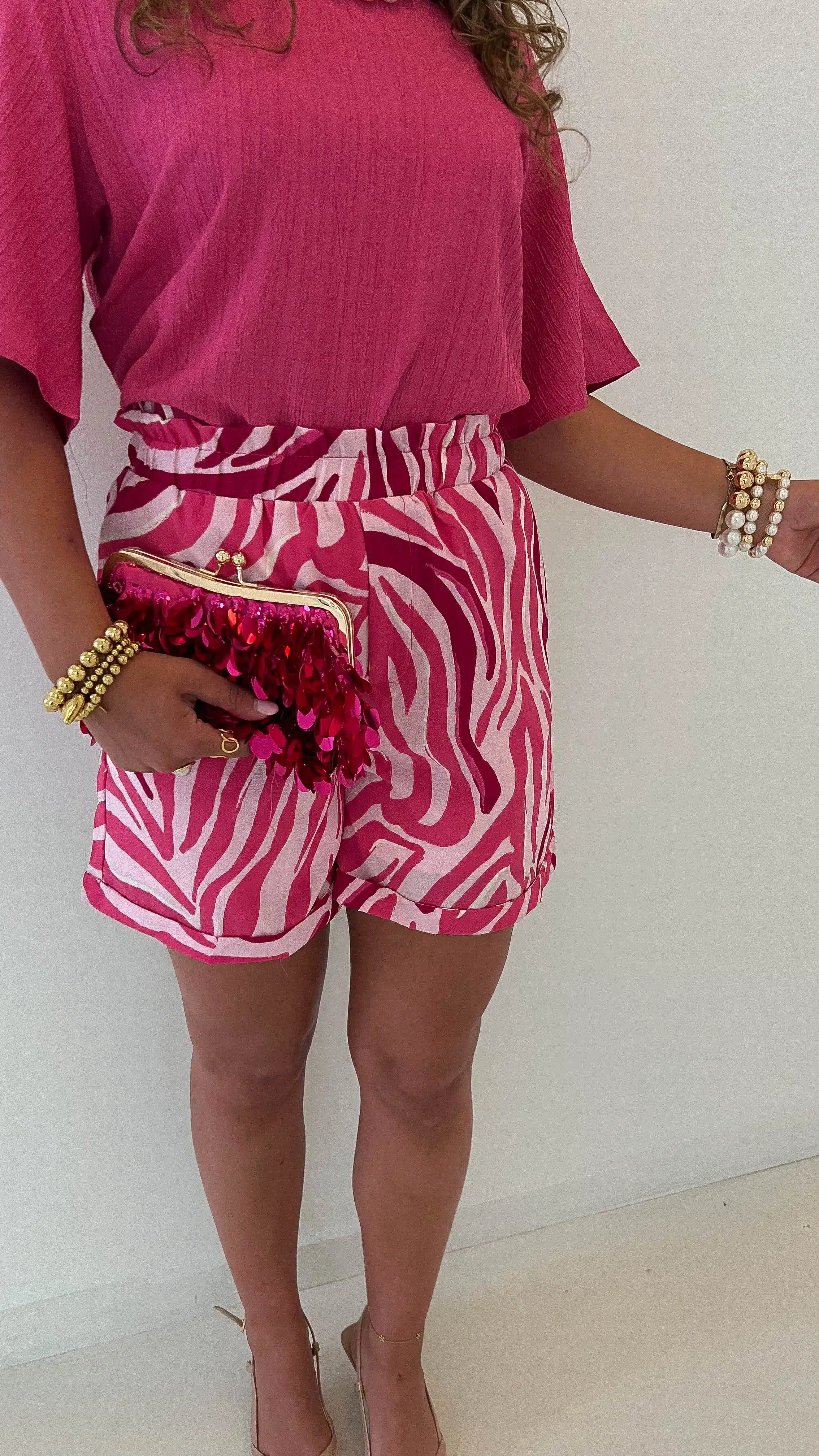 Lofty Manner Short Sade Logo Zebra Print