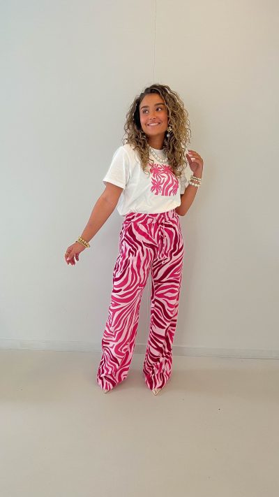 Lofty Manner Trouser Dalila Logo Zebra Print