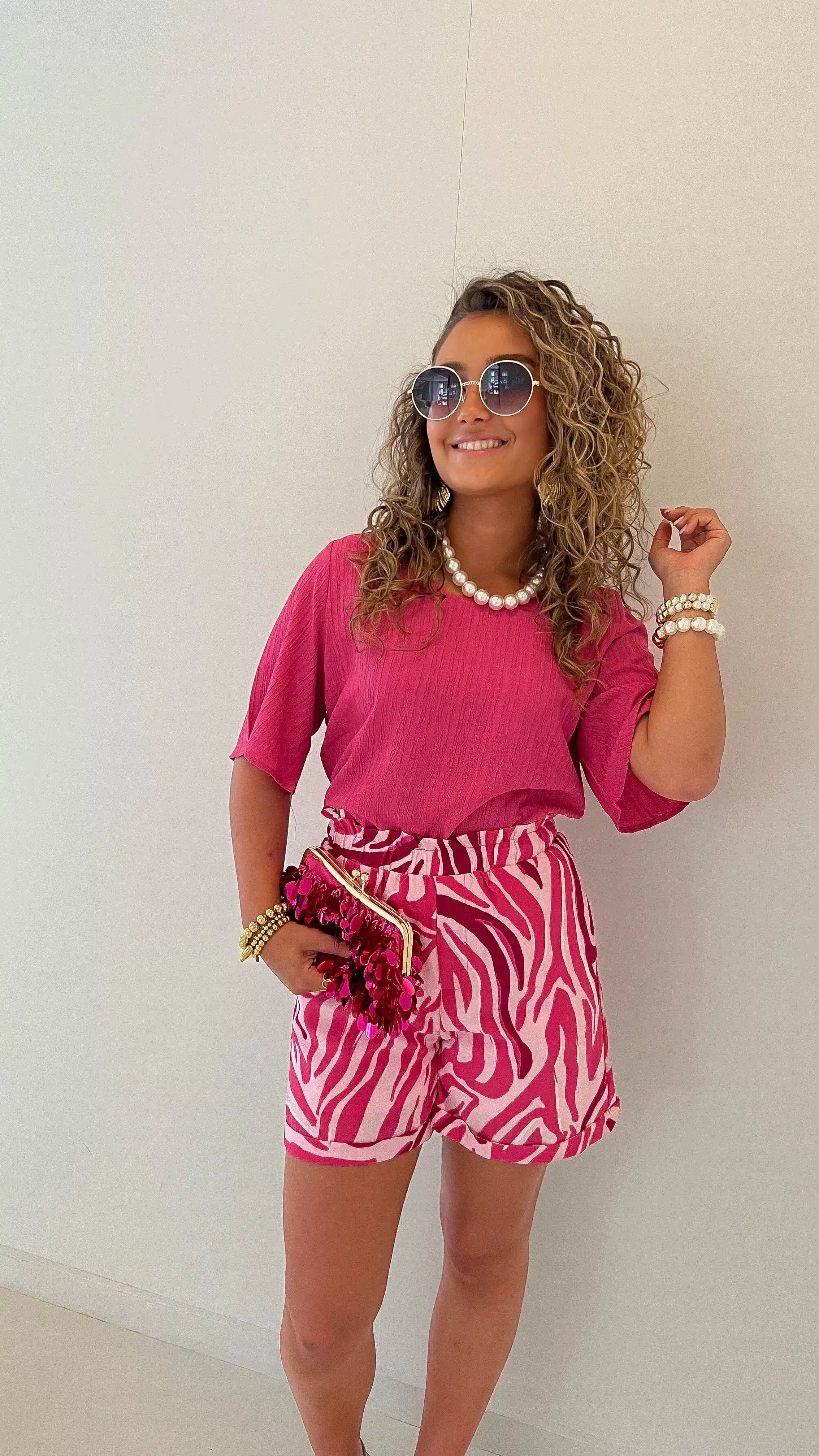 Lofty Manner Short Sade Logo Zebra Print - Afbeelding 7