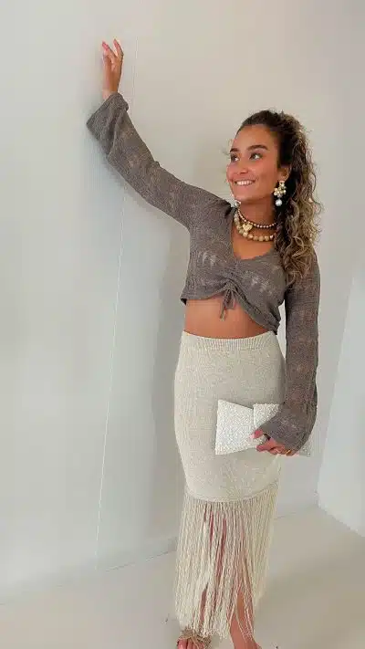 Moost & The Muse Beau Ajour Top Dark Taupe - Afbeelding 3
