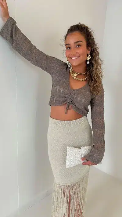 Moost & The Muse Beau Ajour Top Dark Taupe