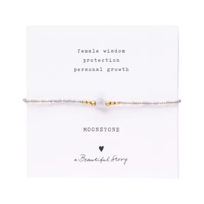 A Beautiful Story Iris Maansteen Goud Armband