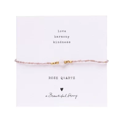 A Beautiful Story Iris Rozenkwarts Goud Armband